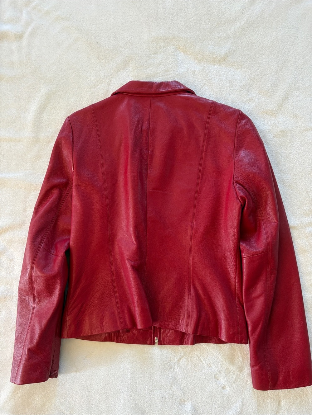 Kenneth Cole Reaction Red LEATHER Jacket Small - Picture 2 of 11